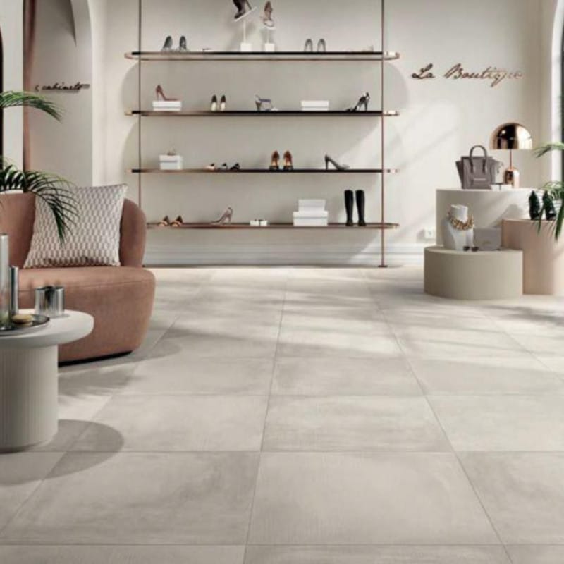 Beton look Vloertegel Wandtegel – Manhattan 90×90 Chalk Créme