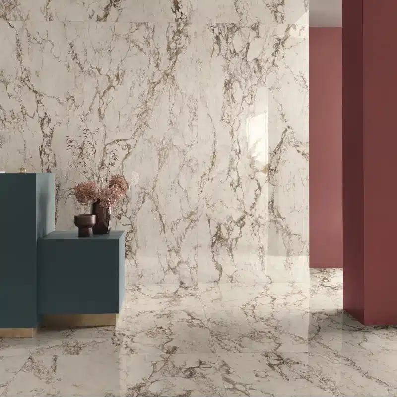 Marmerlook Tegels Interno4 60×120 Breccia Tortona Wit Goud Hoogglans
