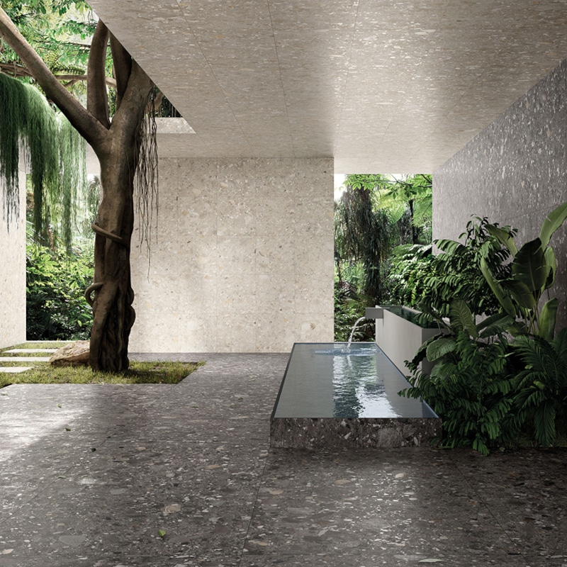Terrazzo Look Tegels Ceppo Di Gres 60x60 Nero Zwart Grijs Terrazzo Look Tegels Ceppo Di Gres 60x60 Nero Zwart Grijs