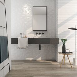 Alternative view of Wandtegel Glaze 90x30 Radiance Blanco Wit Grijs