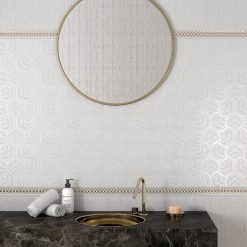 Alternative view of Wandtegel Glaze 90x30 Spike Blanco Wit Grijs