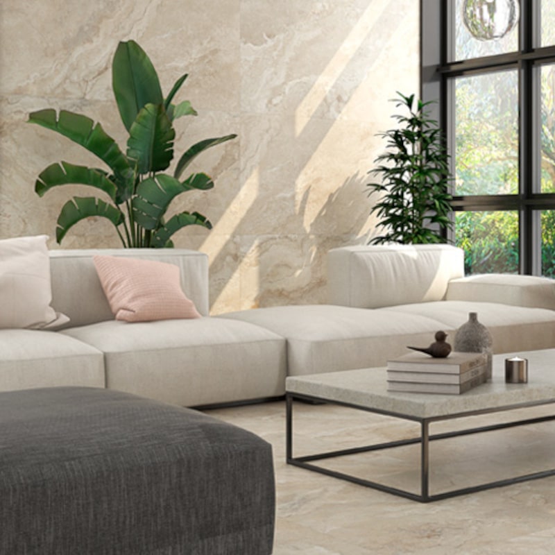 Marmerlook Tegels 60x120 - Sena Crema Hoogglans Créme
