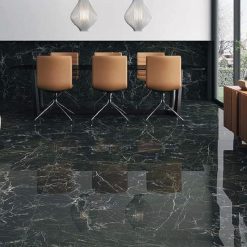 Alternative view of Marmerlook Tegels 60x120 - Radon Zwart Hoogglans