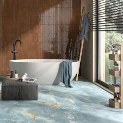 Alternative view of Marmerlook Tegel 60x120 - Imola The Room Onyx Aqua Blu Gold Hoogglans Blauw BLU AQ612LP