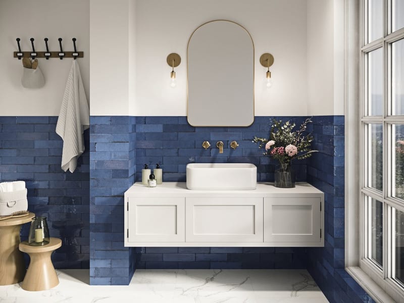 Handvorm Tegel 7×28 Ape Murus Oceanum Blauw