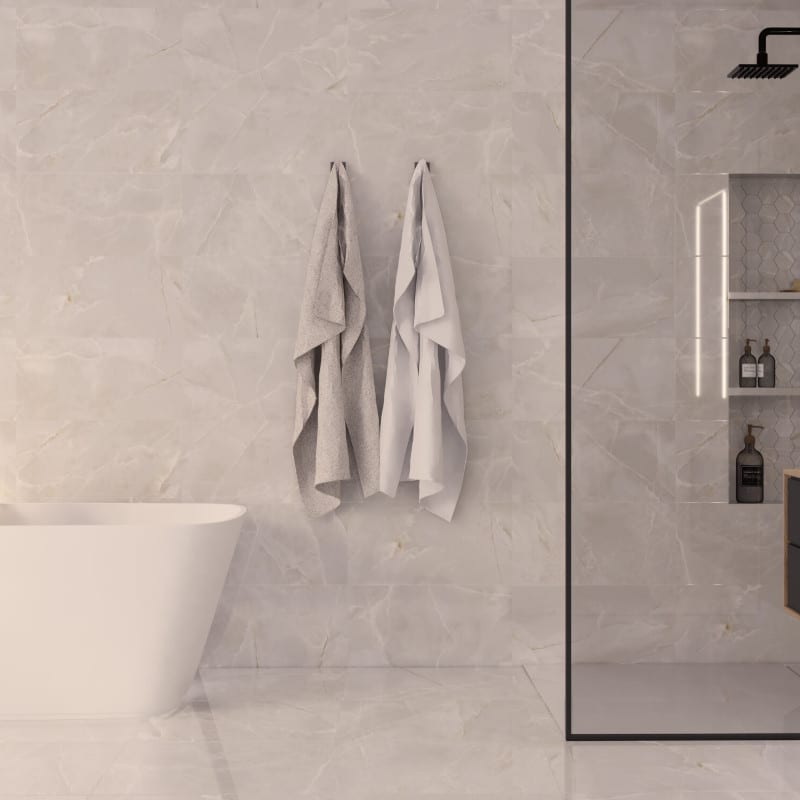 Marmerlook Tegels Nepal Polished 120x120 - Crème Hoogglans