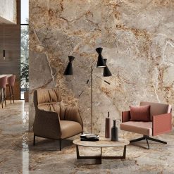 Alternative view of Marmerlook Tegel 60x120 - Breccia Argentum Bruin Beige