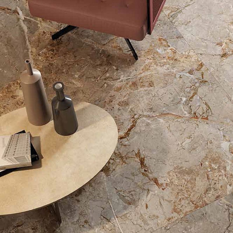 Marmerlook Tegel Slabs 280×120 – Breccia Argentum Bruin Beige