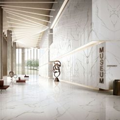 Alternative view of Marmerlook Tegel Slabs 240x120 - Statuario Lappato Wit