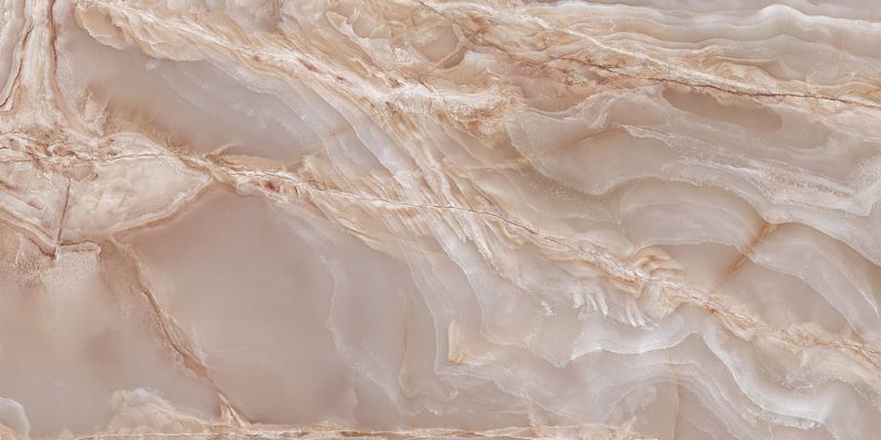 Marmerlook Tegel Slabs 280×120 – Onice Iride Malaga Lichtbruin