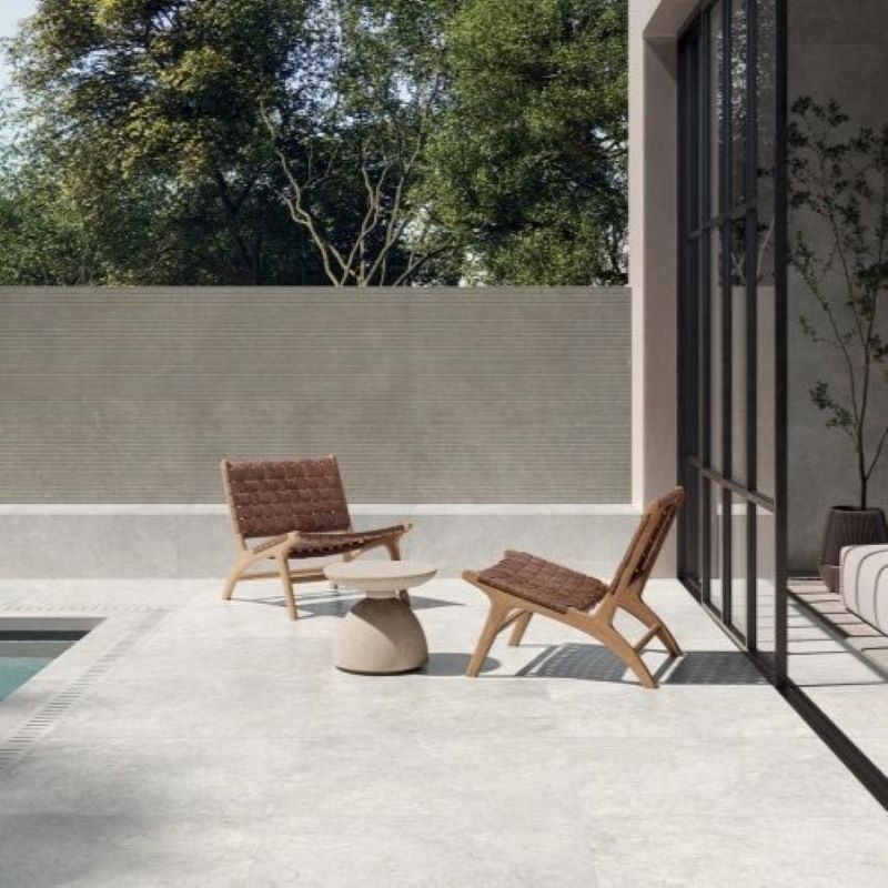 Leisteenlook Tegel 120×120 Limestone White