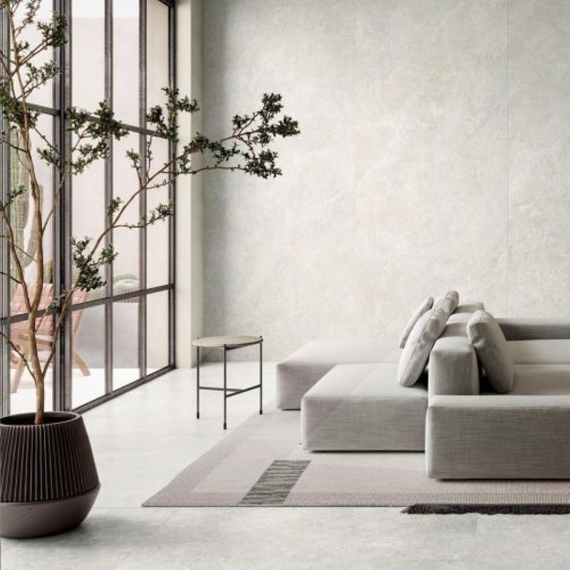 Leisteenlook Tegel 120×120 Limestone White