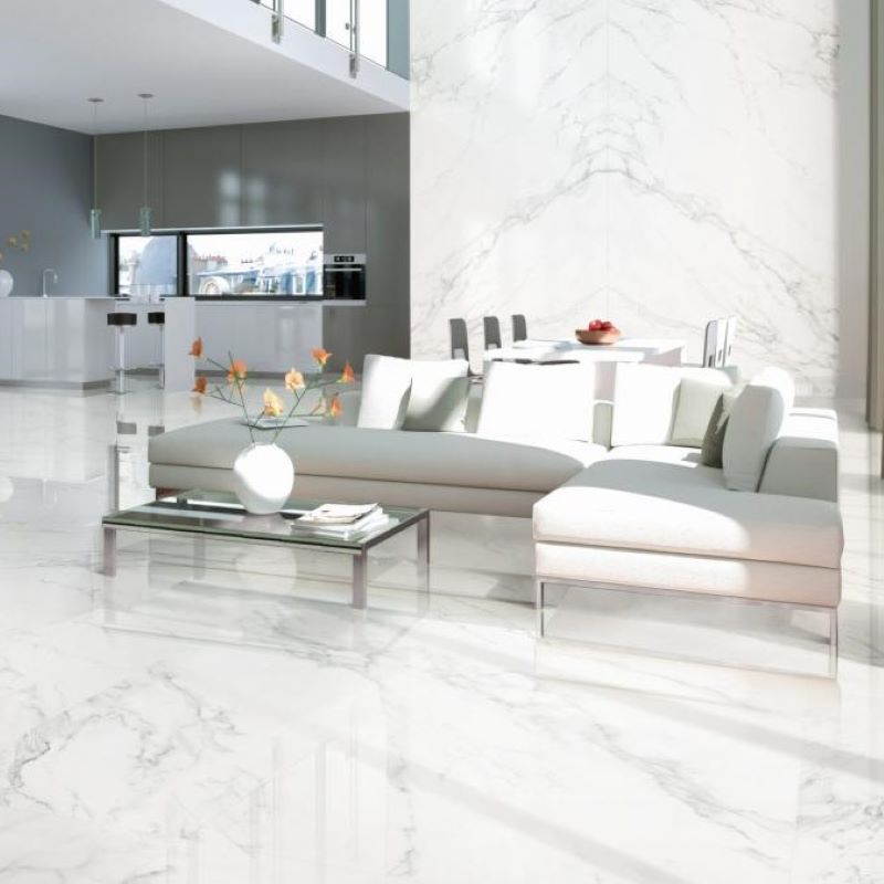 Marmerlook Tegel Slabs 320×160 – Statuario Lappato Wit