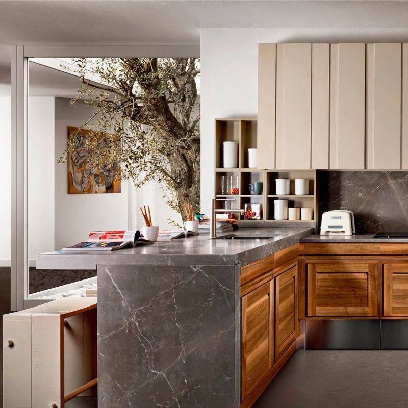 Marmerlook Tegel Slabs 80×160 – AVA Bronze Amani Hoogglans Grijs