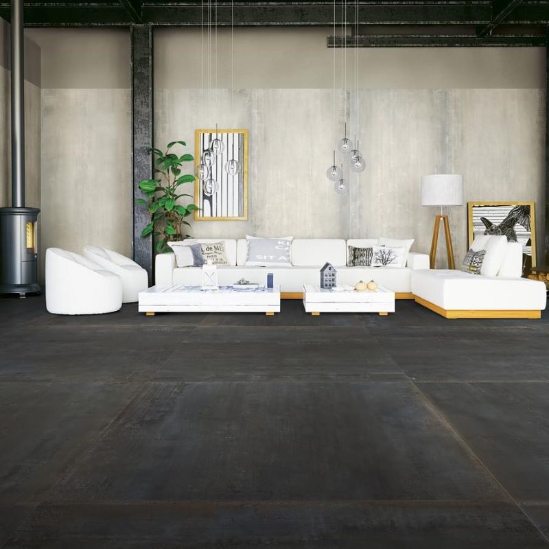 Metallook Tegel Slabs 80×160 – AVA Metal Blade Mat Donkergrijs