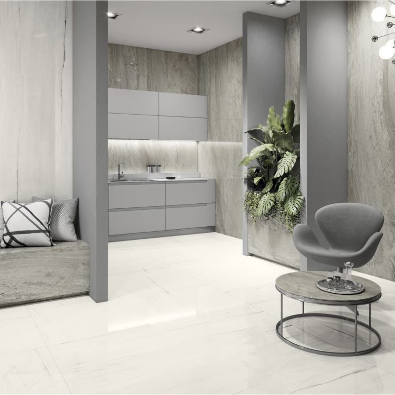 Marmerlook Tegel Slabs 80×160 – AVA Copacabana Duke Hoogglans Grijs