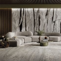 Alternative view of Marmerlook Tegel Slabs 80x160 - AVA Copacabana Duke Hoogglans Grijs