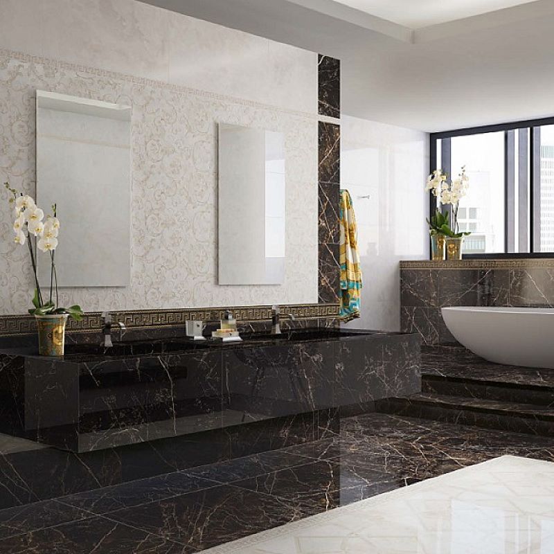 Versace Ceramics – Marble Nero 58,5×117,5 Marmerlook Versace Tegels Zwart