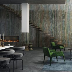Alternative view of Marmerlook Tegel Slabs 80x160 - AVA Onice Smeraldo Hoogglans Groen