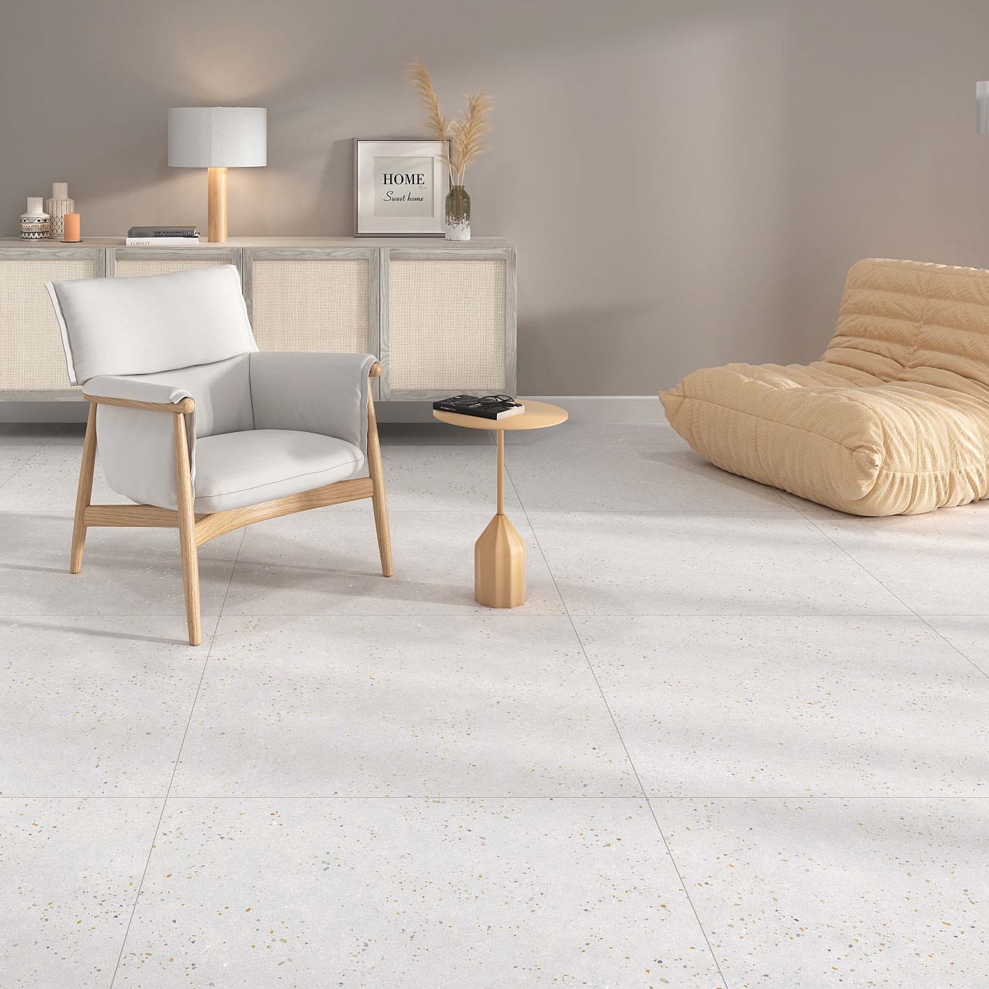 Natuursteenlook Tegel 90×90 Harmony Sienna White