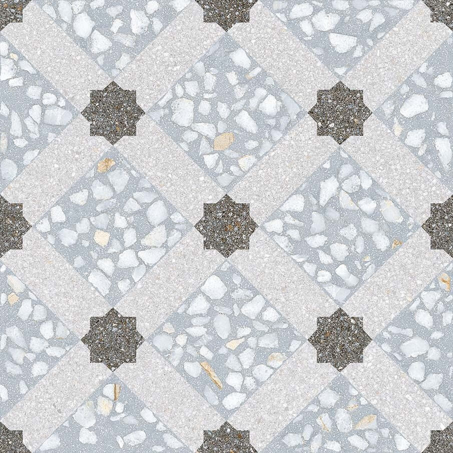 30x30 Portugese Terrazzo Tegels - Farnese Mancini Azul 30x30 Portugese Terrazzo Tegels - Farnese Mancini Azul