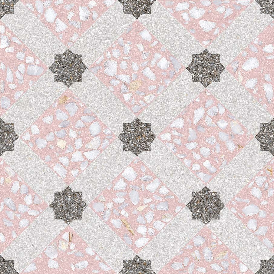 30x30 Portugese Terrazzo Tegels - Farnese Mancini Rosa Roze 30x30 Portugese Terrazzo Tegels - Farnese Mancini Rosa Roze