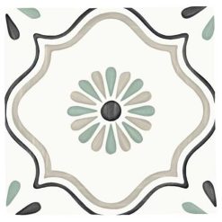 Handvorm Tegel 12,3×12,3 Harmony Medina Sand Flower Wit