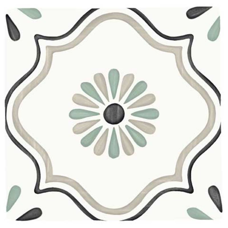 Handvorm Tegel 12,3×12,3 Harmony Medina Sand Flower Wit