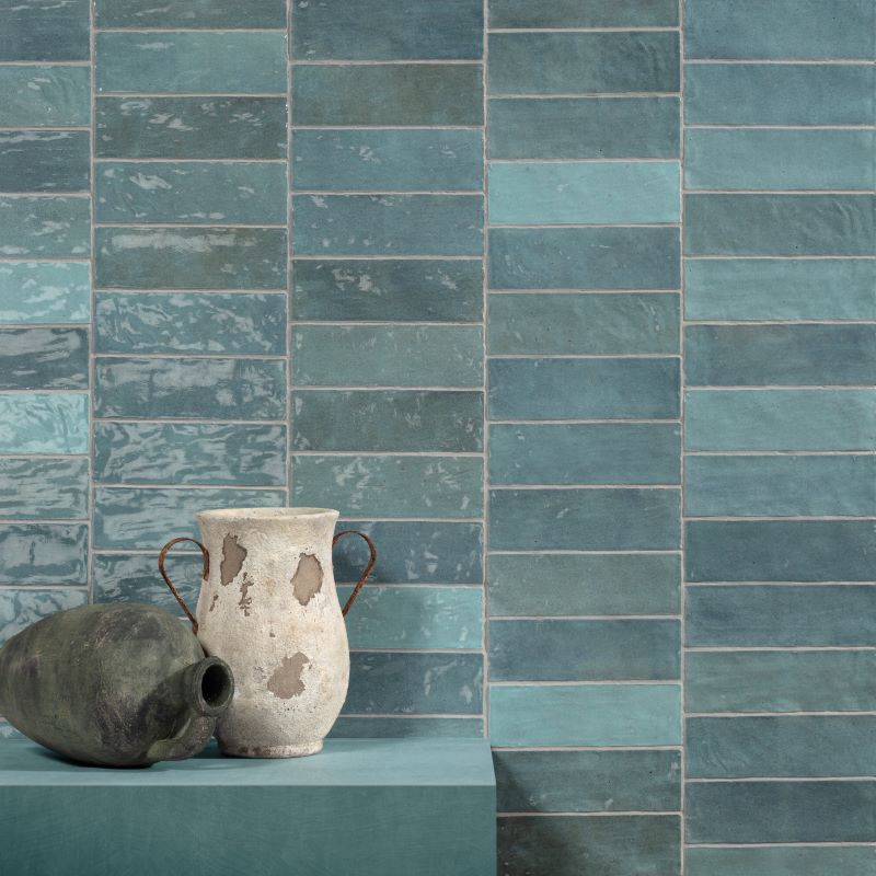 Handvorm Tegel 6,5×20 Harmony Djerba Aqua Blauw