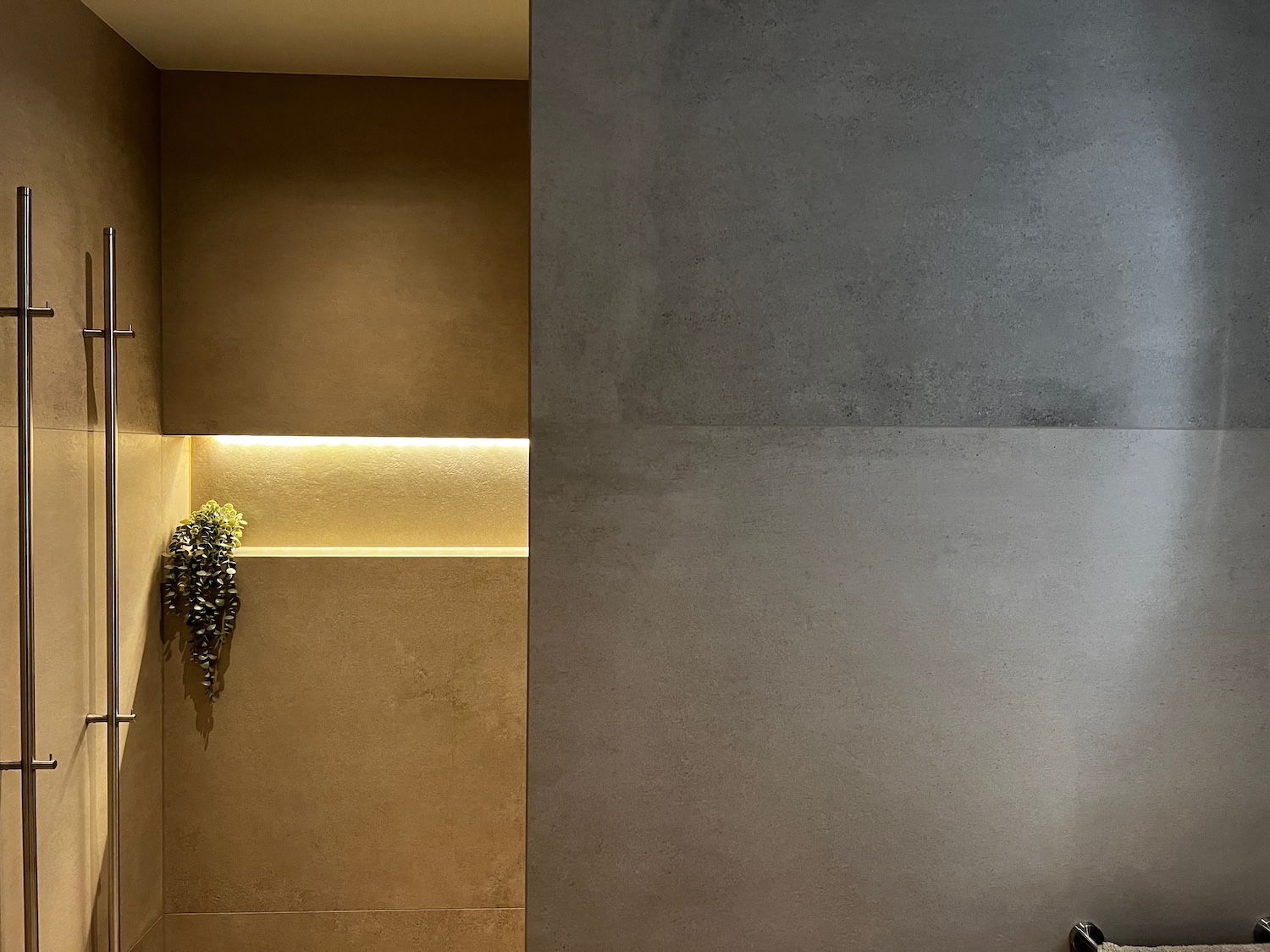 Betonlook tegels badkamer industrieel