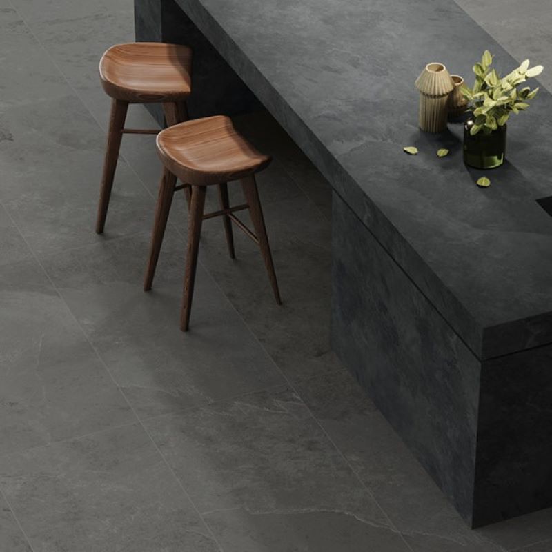 Leisteenlook Tegel Caesar Slab Dark 60×120 Donkergrijs