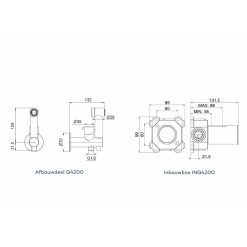 Lagoo Bidetmengkraan Douche en Houder G4200 Dimensies