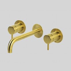 Lagoo Inbouw 2-greeps Wastafelmengkraan Uitloop 19 cm - Brushed Brass Goud G1204-19BB