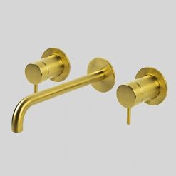 Lagoo Inbouw 2-greeps Wastafelmengkraan Uitloop 22 cm - Brushed Brass Goud G1204-22BB