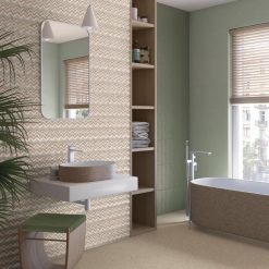 Alternative view of Wandtegel Ritmo Calipso-R 32x99 Beige Groen