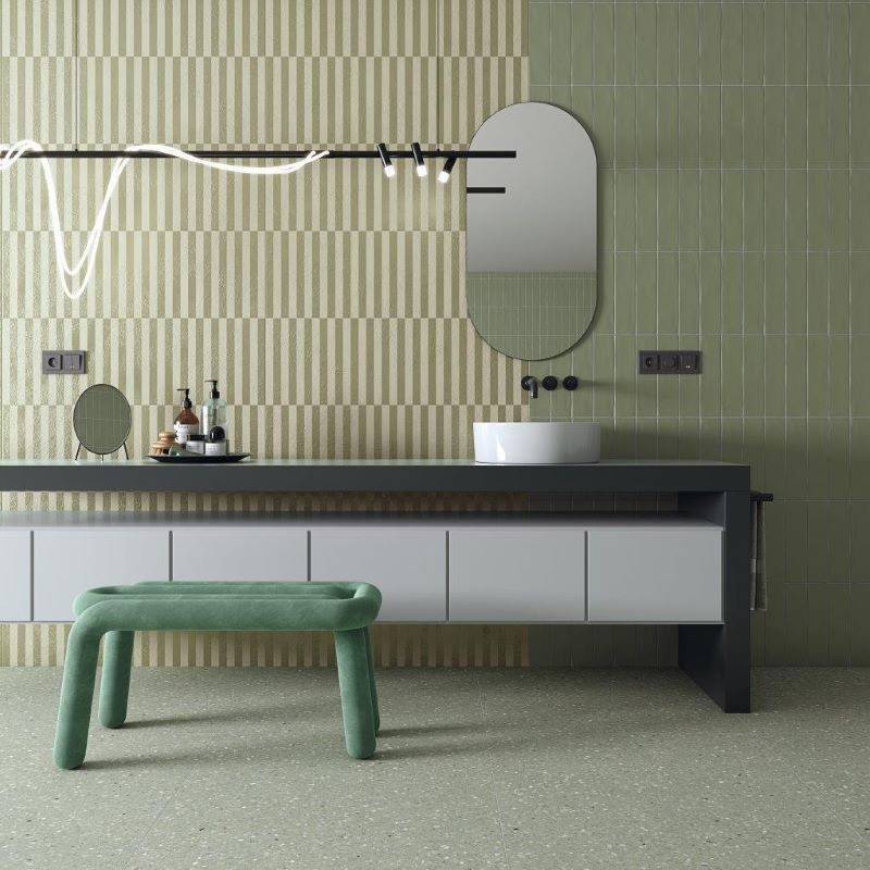 Wandtegel Ritmo-R Verde 32×99 Groen