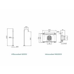 G3202 Lagoo Vrijstaande baduitloop - Dimensies