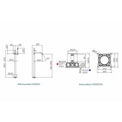 G3204 Lagoo Vrijstaande badmengkraan - Dimensies