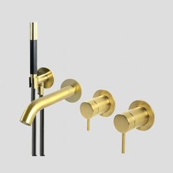 G3206BB Lagoo Inbouw badmengkraan met uitloop en omstel - Brushed Brass