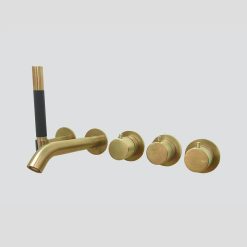 G3207BB Lagoo Inbouw bad thermostaat Tripple7 met 2-weg omstel en uitloop - Brushed Brass