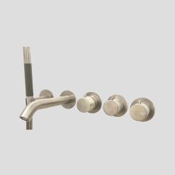 G3207BN Lagoo Inbouw bad thermostaat Tripple7 met 2-weg omstel en uitloop - Brushed Nickel