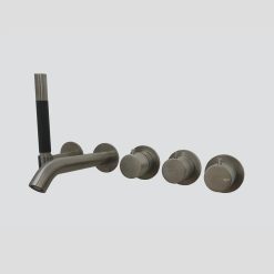 G3207GM Lagoo Inbouw bad thermostaat Tripple7 met 2-weg omstel en uitloop - Brushed Gun Metal