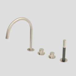 G3210BN Lagoo Badrandcombinatie met mengkraan, uitloop, 2-weg omstel en handdouche (staaf) - Brushed Nickel