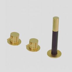 G3212BB Lagoo Badrandcombinatie met mengkraan, 2-weg omstel en handdouche (staaf) - Brushed Brass