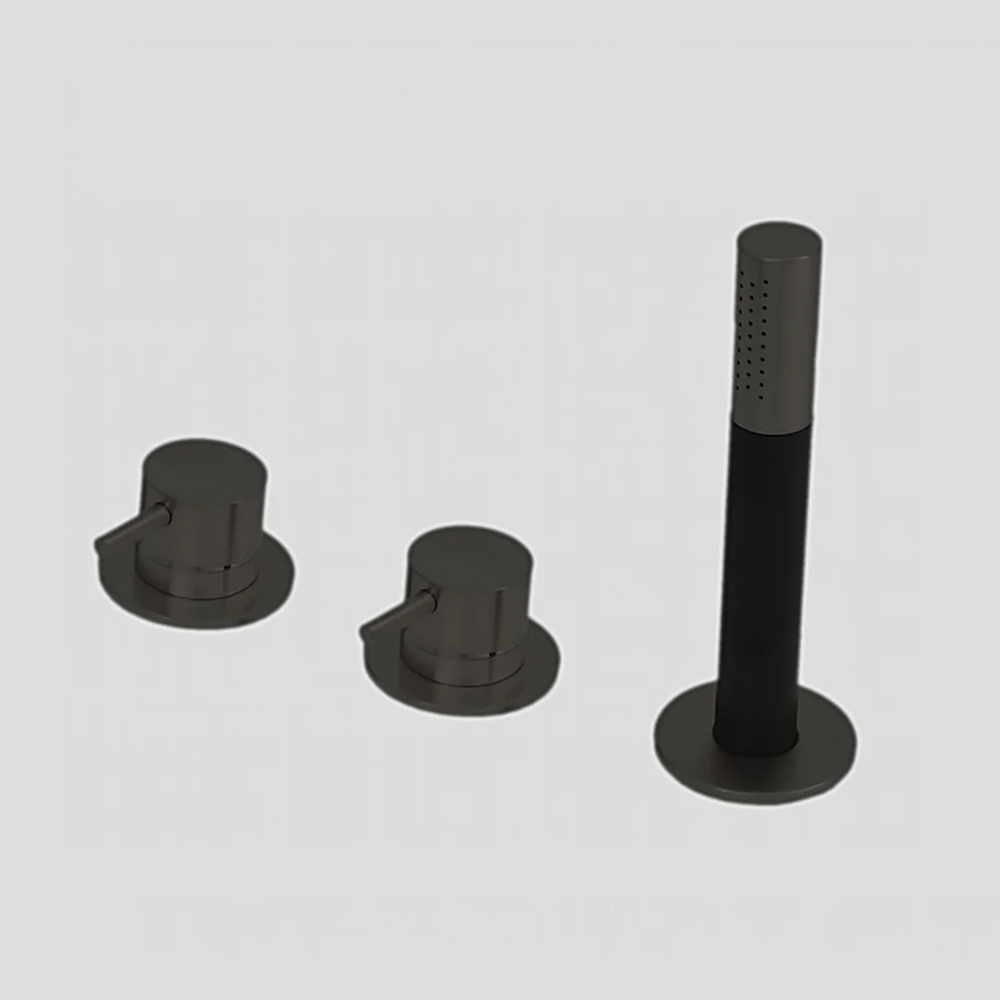 G3212MB Lagoo Badrandcombinatie met mengkraan, 2-weg omstel en handdouche (staaf) - Matt Black