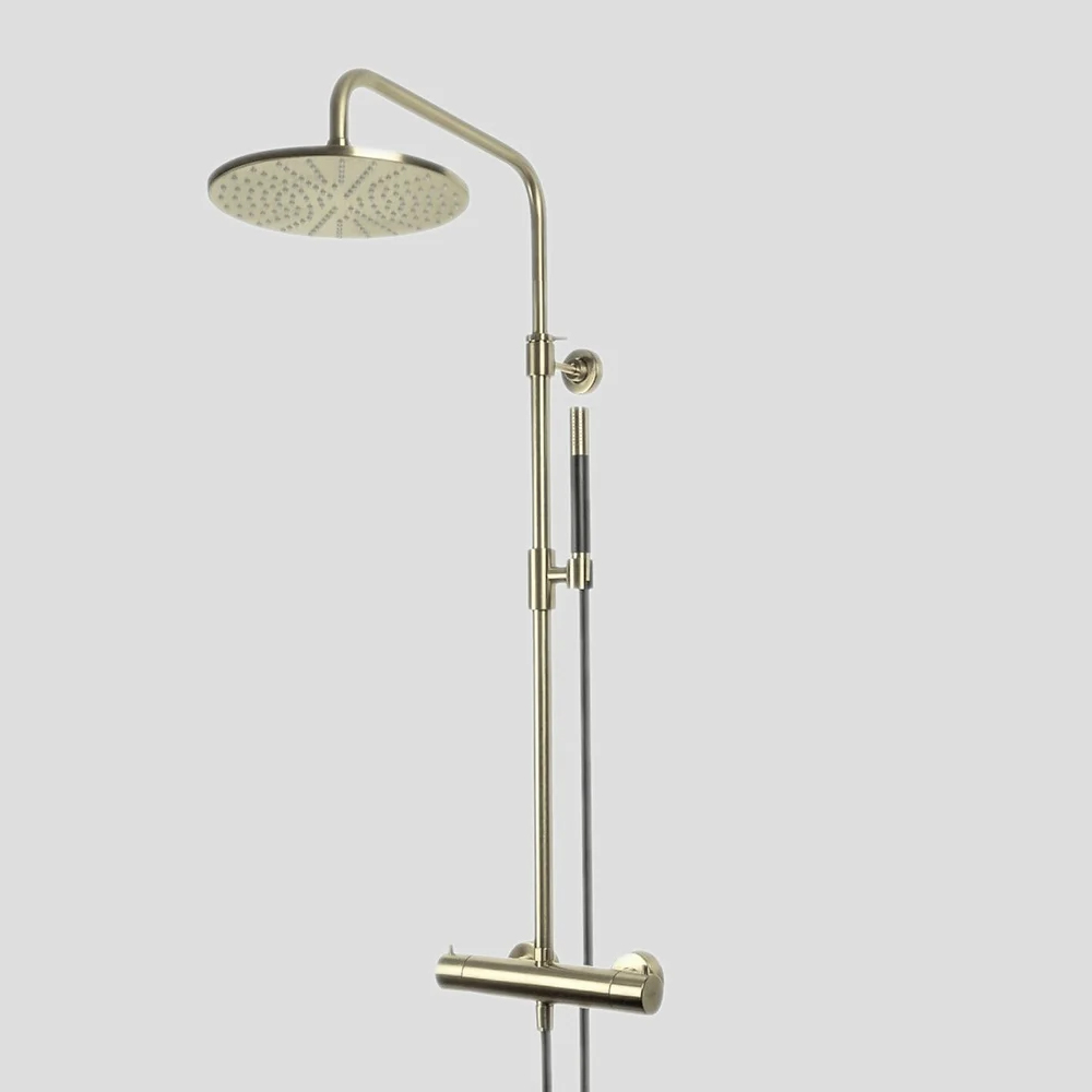 G5201BN Lagoo Thermostatische doucheset met hoofddouche (250 mm) en handdouche (staaf) Brushed Nickel