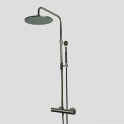 G5201GM Lagoo Thermostatische doucheset met hoofddouche (250 mm) en handdouche (staaf) Brushed Gun Metal