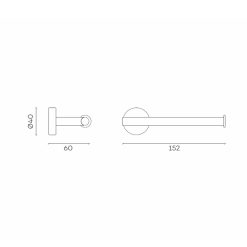 G6100 Lagoo Toiletrolhouder Enkel - Dimensies