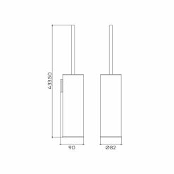 G6101 Lagoo Toiletborstelhouder Wandmontage - Dimensies