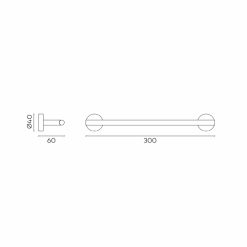 G6104 Lagoo Handdoekstang 30 cm - dimensies